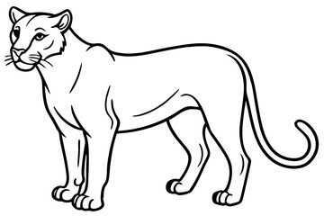 Minimalist Mountain Lion Vector