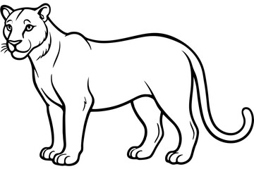Minimalist Mountain Lion Vector