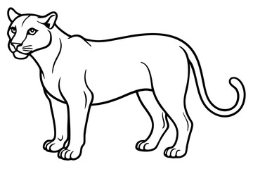 Minimalist Mountain Lion Vector