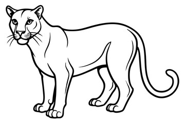 Minimalist Mountain Lion Vector