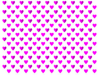 Seamless pattern with pink hearts on white background. Cute vector pattern.
