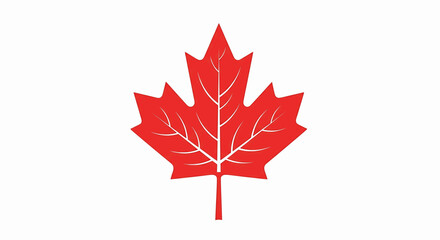 Red Maple Leaf Icon - Canadian National Symbol Vector
