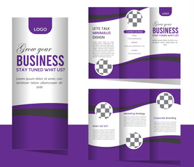 Modern Business Trifold Brochure Design Template – Corporate Marketing Layout for Company Promotion and Services.