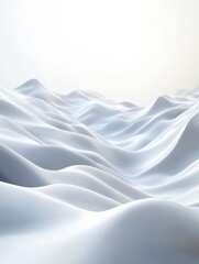 Fototapeta premium Abstract white 3D wavy landscape.