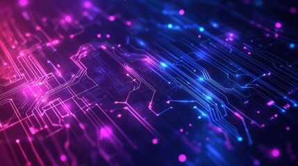 Blue and Purple technology background with circuit design