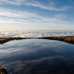 Sky Reflection on Water Overlooking Clouds