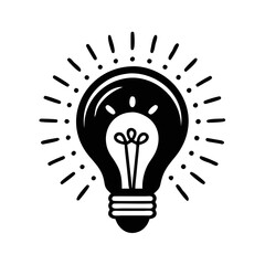 An artistic representation of a light bulb suggesting an idea or innovation silhouette icon