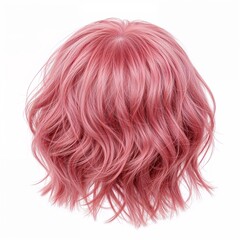 Naklejka premium Pink hair back view over white background, no shadow