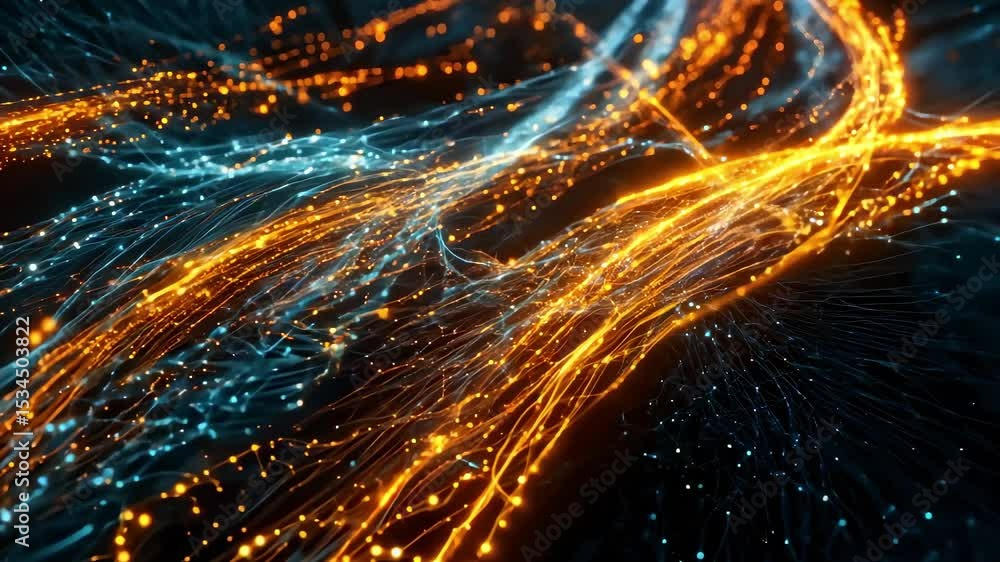 Aufkleber technology abstract particle flow background animation