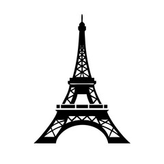 Obraz premium Iconic Silhouette of the Eiffel Tower, Symbol of Paris and France silhouette icon