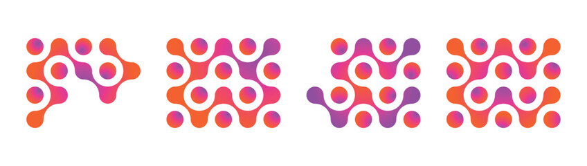 Set of metabolic elements for creating label designs, textures, templates, backgrounds. Isolated vector illustration on white background.