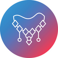 Necklace Line Gradient Circle Background Icon