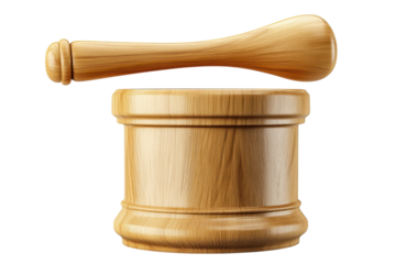 A handcrafted wooden mortar and pestle tools from the artisan s workshop waiting to grind on transparent background