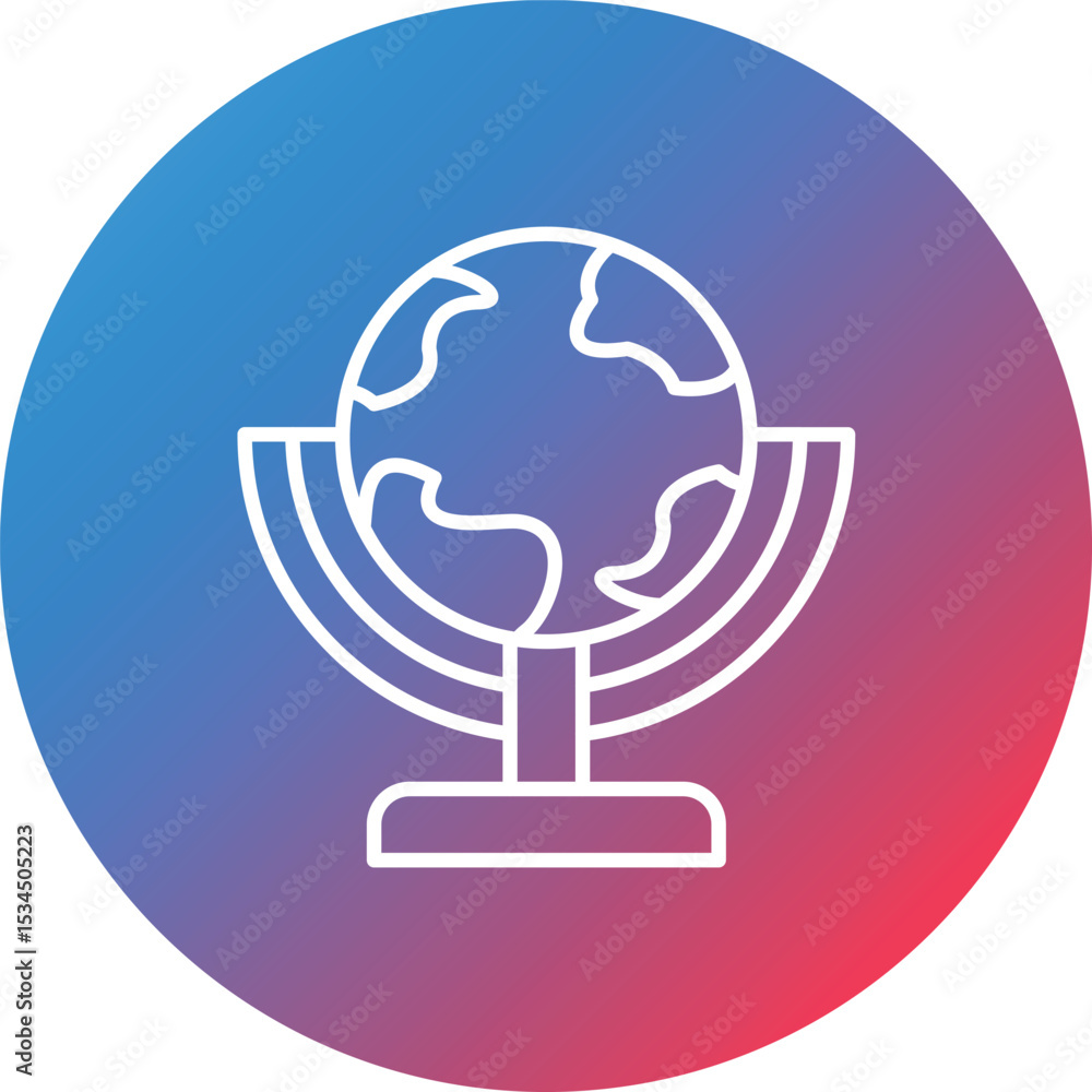 Poster globe line gradient circle background icon