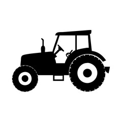 Silhouette of a Black Classic Tractor for Agricultural and Farming Purposes silhouette icon