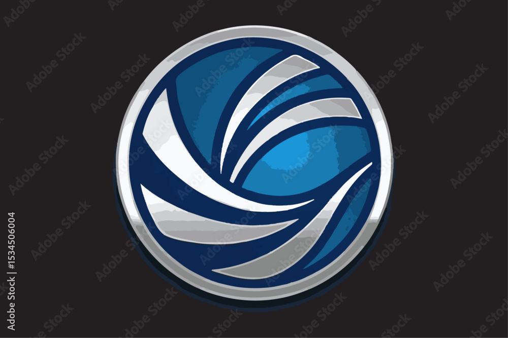 Poster abstract blue circle vector background with modern spherical design elements