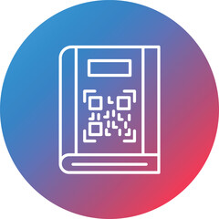 QR Code Line Gradient Circle Background Icon