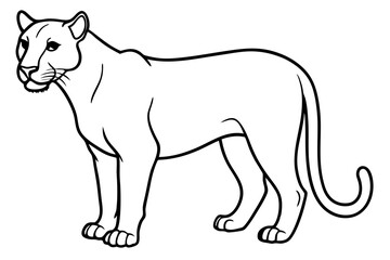 Elegant Cougar Line Drawing