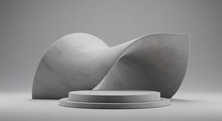Abstract Stone Sculpture Modern Minimalist 3D Render