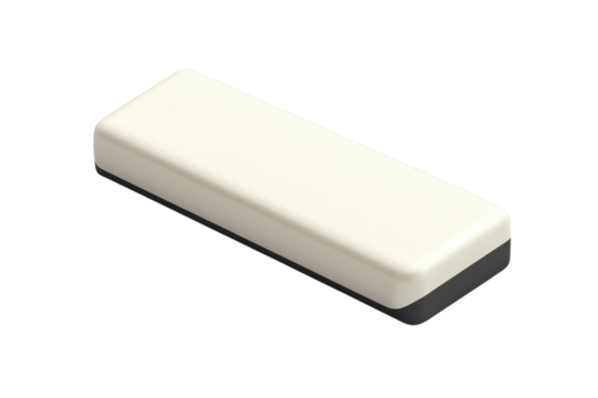 A pristine white eraser poised to correct mistakes symbolizes new beginnings with simple on transparent background