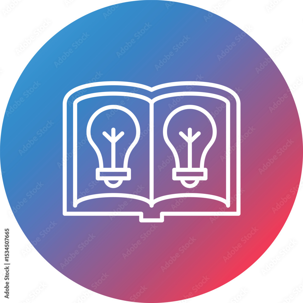 Poster knowledge line gradient circle background icon