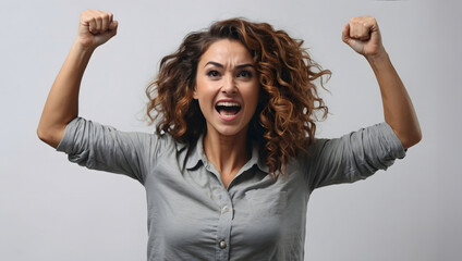 young woman screaming