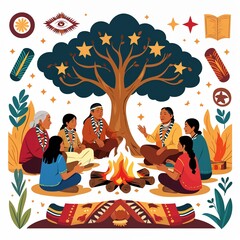 international indigenous peoples character vector illustration image