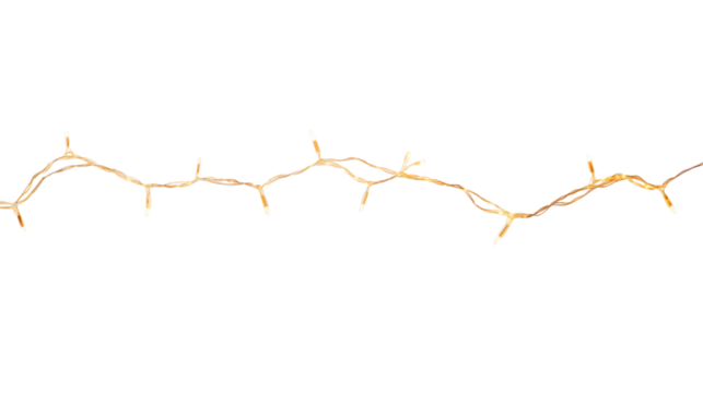 Christmas tree light string isolated on white background 