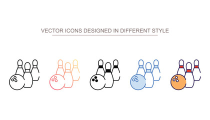 Bowling icon design with white background stock illustration