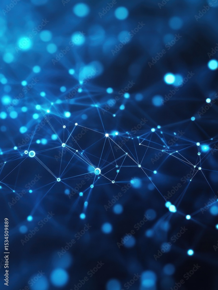 Aufkleber blue technology background with network connections and digital data connection, web banner design f