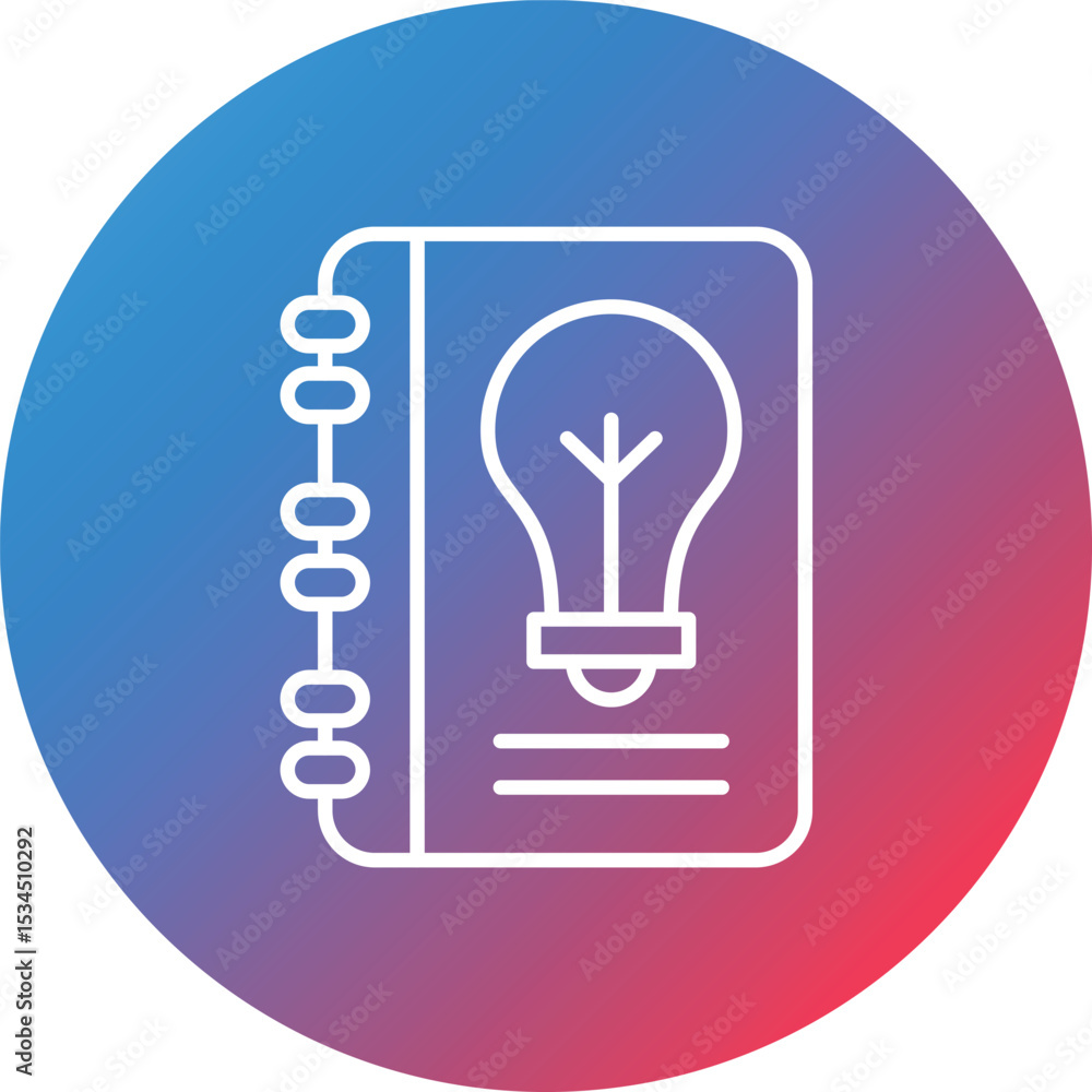 Poster sketch book line gradient circle background icon