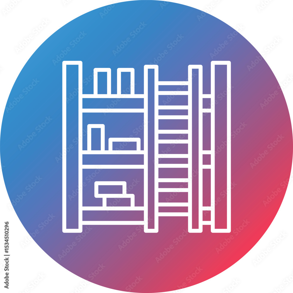 Poster library ladder line gradient circle background icon