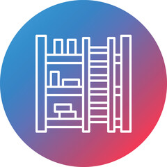 Library Ladder Line Gradient Circle Background Icon