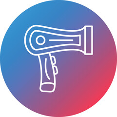 Hair Dryer Line Gradient Circle Background Icon