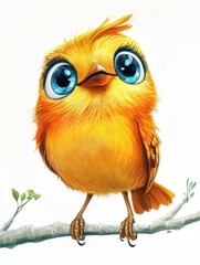 Fototapeta premium illustration of a cartoon bird