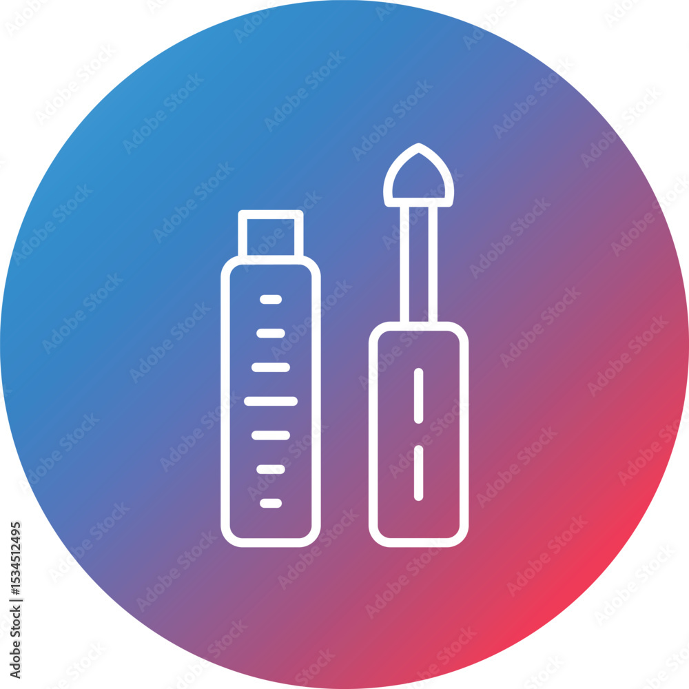 Poster lip gloss line gradient circle background icon