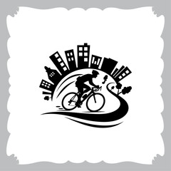 Vintage bicycle illustration with retro style on grunge background