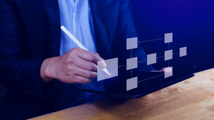 Business process and data management organigram, Design workflow automation with flowcharts, model...