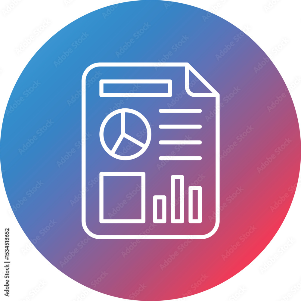Poster report line gradient circle background icon