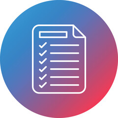 Task List Line Gradient Circle Background Icon