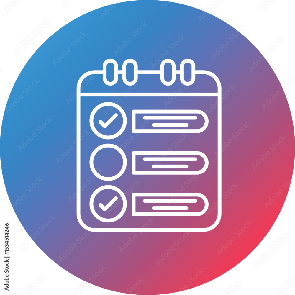 Poster to do list line gradient circle background icon
