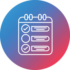 To Do List Line Gradient Circle Background Icon