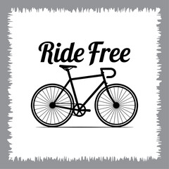 Bicycle vector illustration featuring a simple icon style with vintage and modern elements on white background