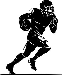 Fototapeta premium Silhouette of a football player in a dynamic running position.