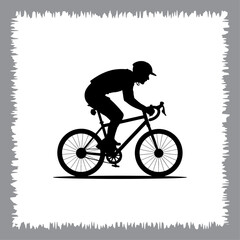 Obraz premium Bicycle vector illustration featuring a simple icon style with vintage and modern elements on white background