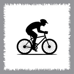 Obraz premium Bicycle vector illustration featuring a simple icon style with vintage and modern elements on white background