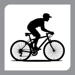Bicycle vector illustration featuring a simple icon style with vintage and modern elements on white background