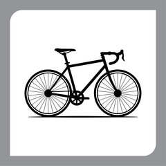 Bicycle vector illustration featuring a simple icon style with vintage and modern elements on white background