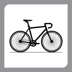 Fototapeta premium Silhouette of a Cyclist Riding a Bike in a Sporty Vector Style