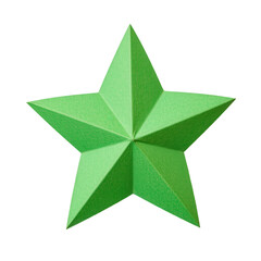 Obraz premium Green Origami Star Craft on a White Background for Creative Projects and Decorations